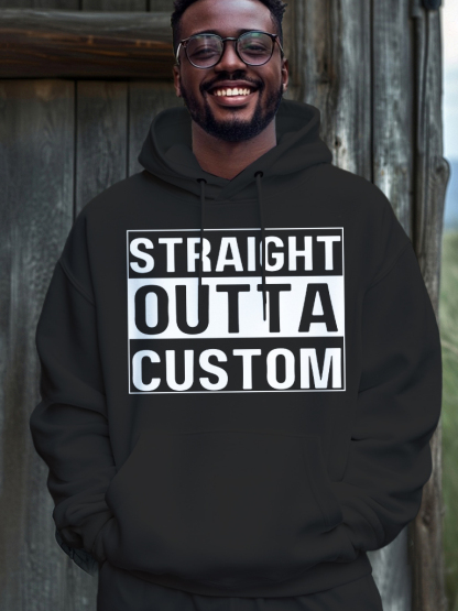 Men's Straight Outta Custom Print Casual Hoodie-Styleame