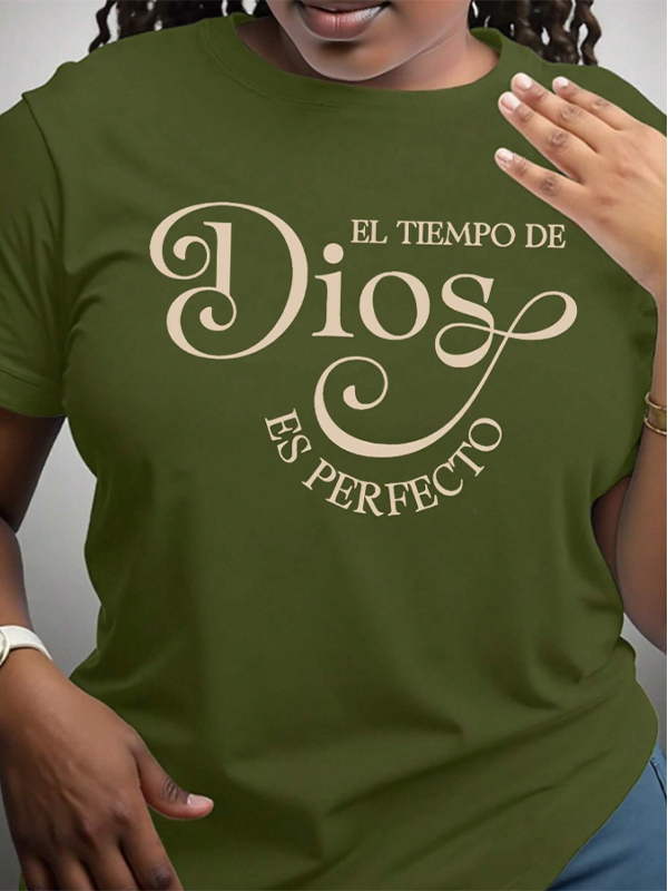 Women's Perfect Letter Print Cotton Casual T-Shirt-Styleame