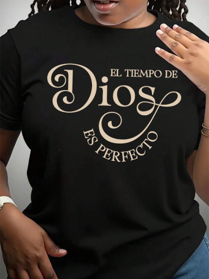 Women's Perfect Letter Print Cotton Casual T-Shirt-Styleame