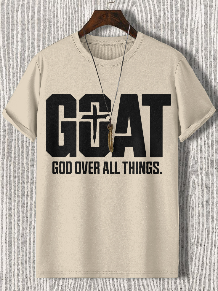 Men'S Goat God Over All Things Cotton Casual T-Shirt