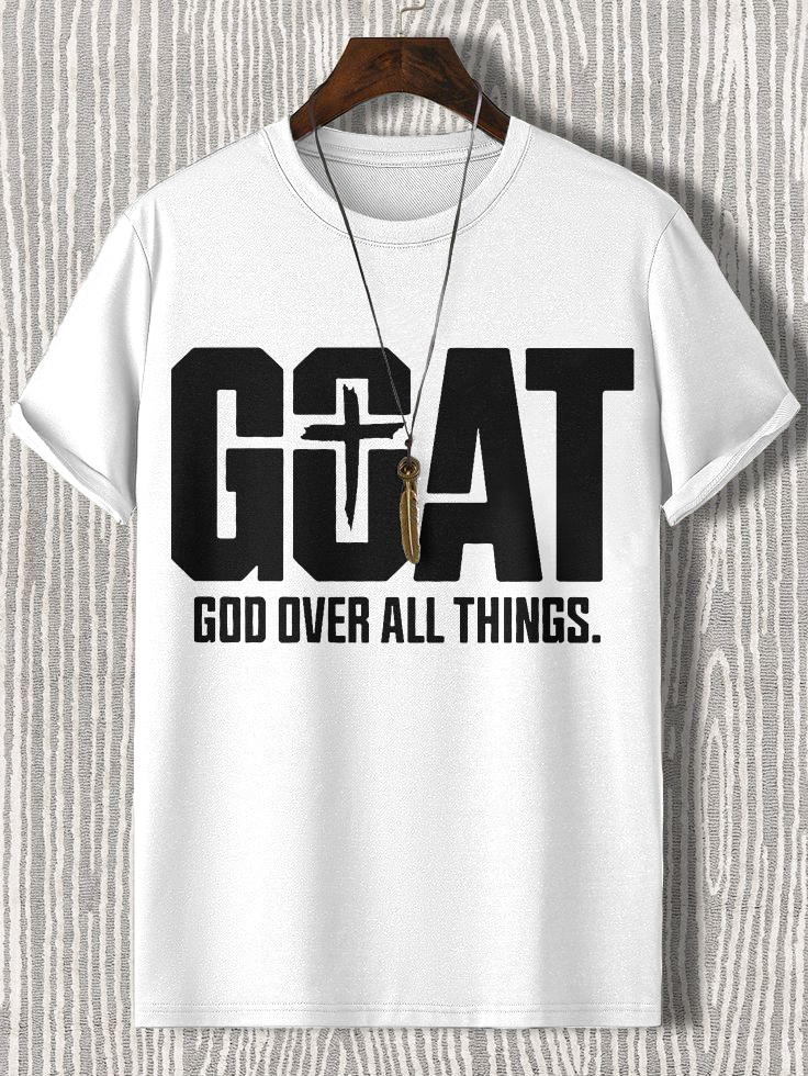 Men'S Goat God Over All Things Cotton Casual T-Shirt
