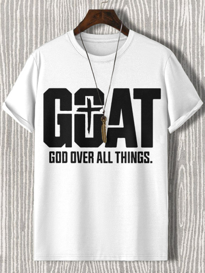 Men'S Goat God Over All Things Cotton Casual T-Shirt