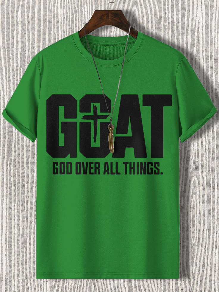 Men'S Goat God Over All Things Cotton Casual T-Shirt