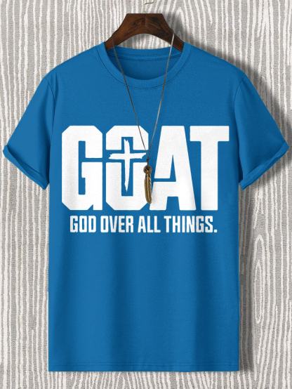 Men'S Goat God Over All Things Cotton Casual T-Shirt