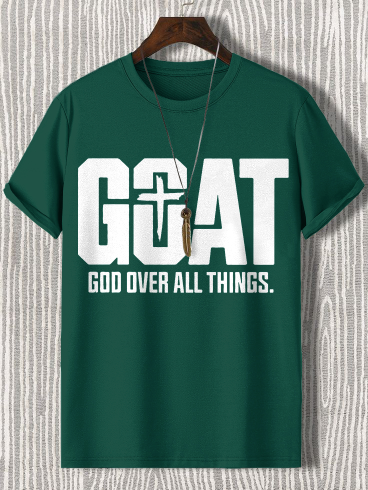 Men'S Goat God Over All Things Cotton Casual T-Shirt