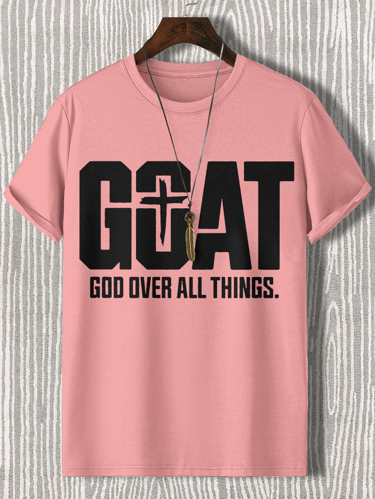 Men'S Goat God Over All Things Cotton Casual T-Shirt