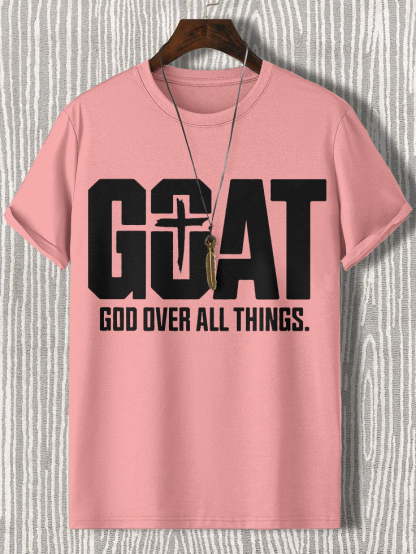 Men'S Goat God Over All Things Cotton Casual T-Shirt
