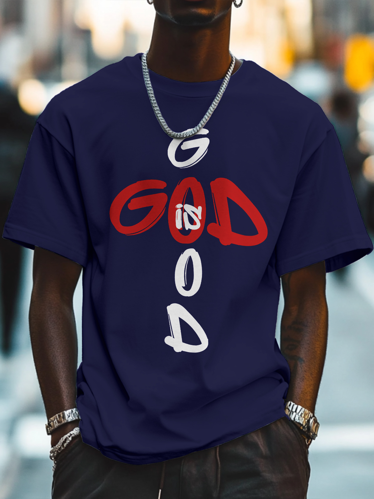 Men's God Is Good Cotton Casual T-Shirt