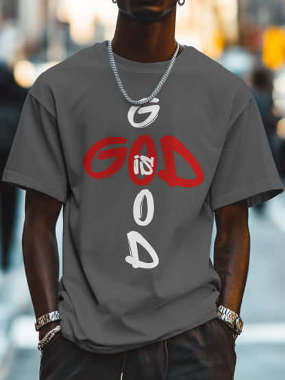Men's God Is Good Cotton Casual T-Shirt