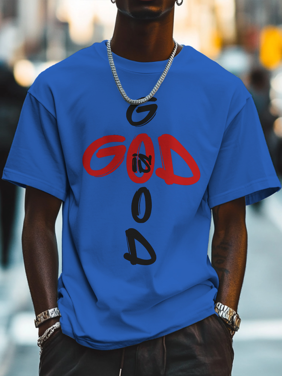 Men's God Is Good Cotton Casual T-Shirt