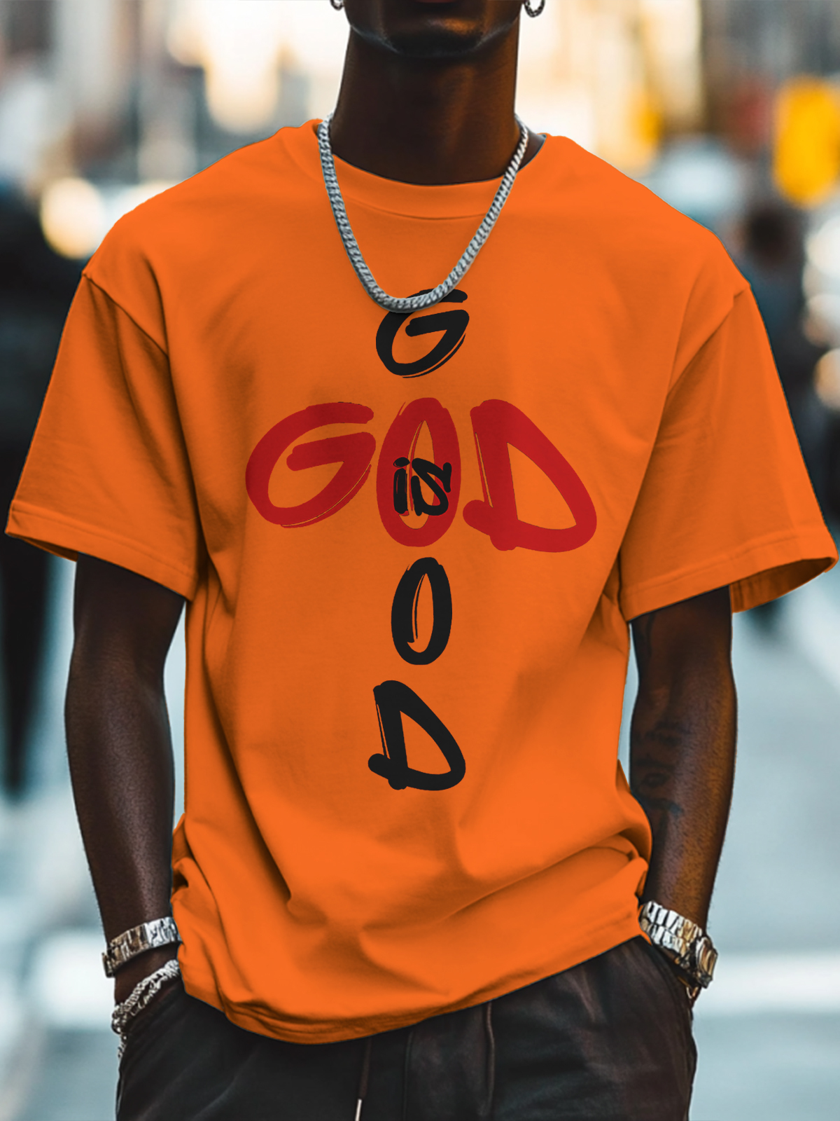 Men's God Is Good Cotton Casual T-Shirt