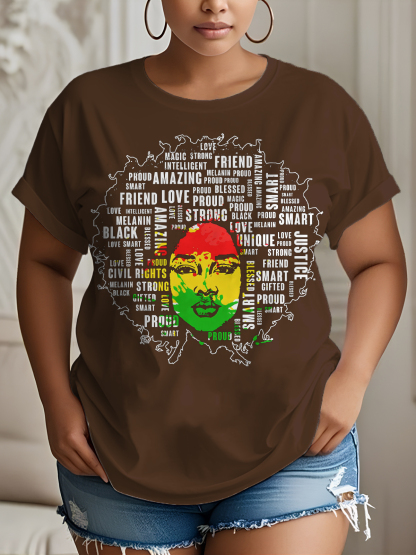 Women's Black History Educated Woman Print Cotton Casual T-Shirt-Styleame