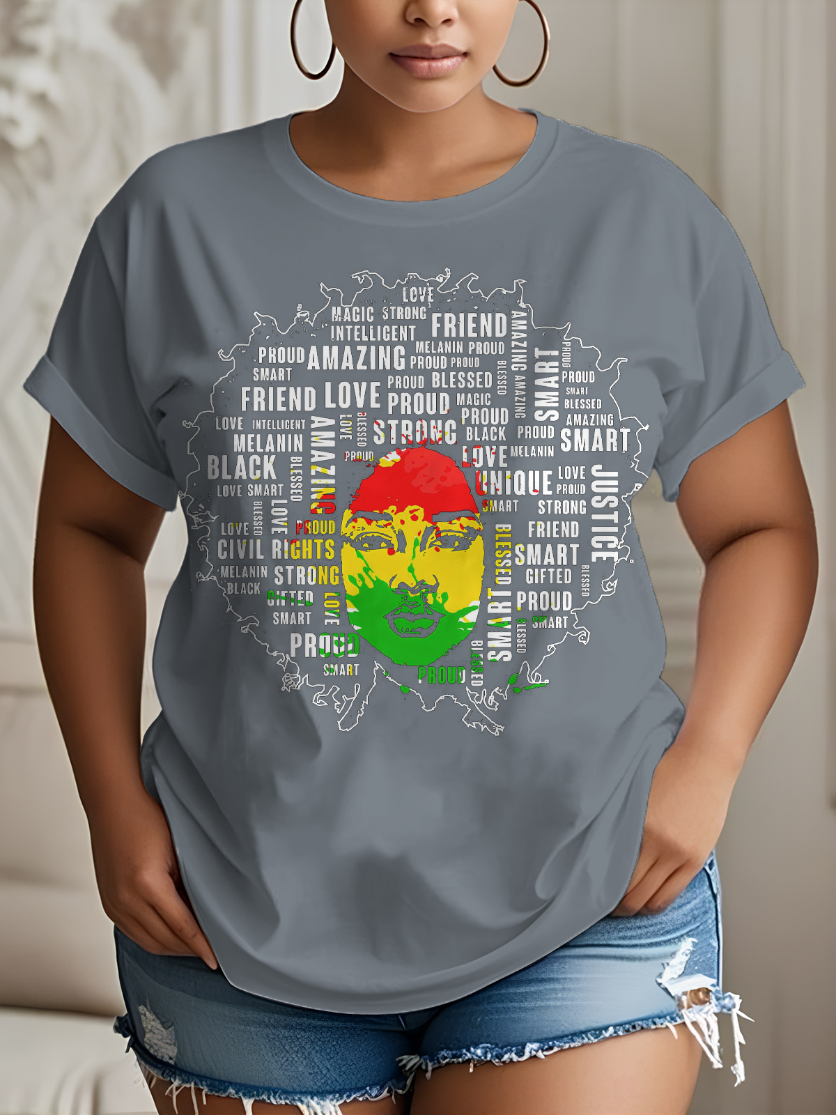 Women's Black History Educated Woman Print Cotton Casual T-Shirt-Styleame