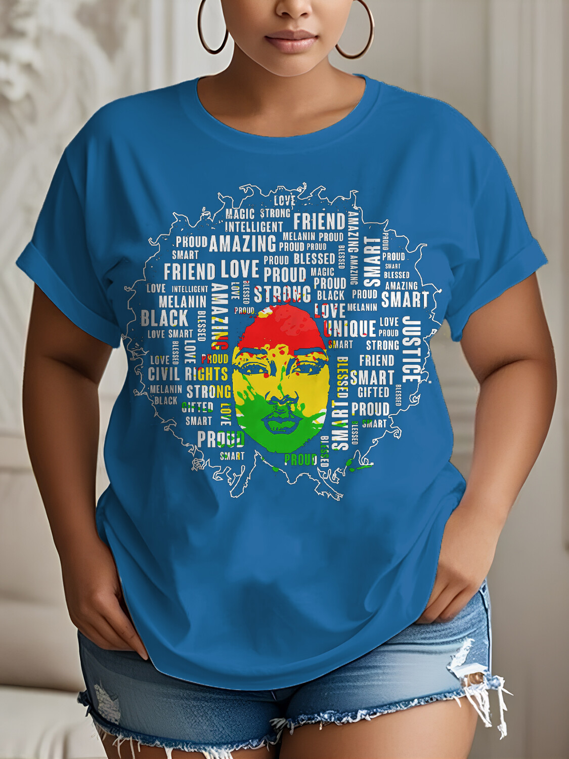 Women's Black History Educated Woman Print Cotton Casual T-Shirt-Styleame