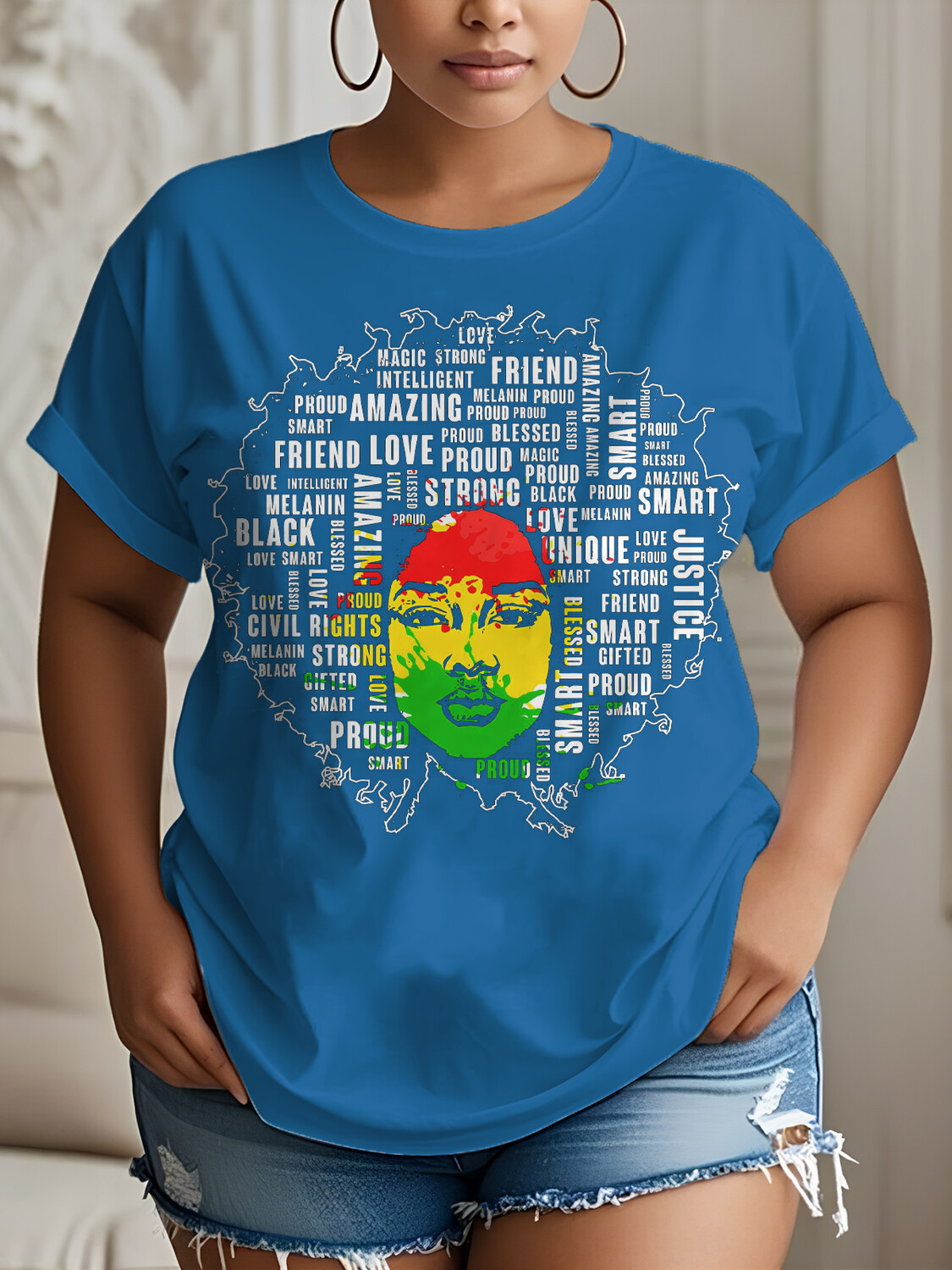 Women's Black History Educated Woman Print Cotton Casual T-Shirt-Styleame