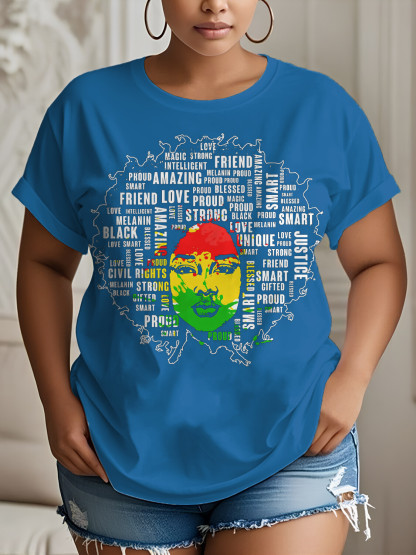 Women's Black History Educated Woman Print Cotton Casual T-Shirt-Styleame