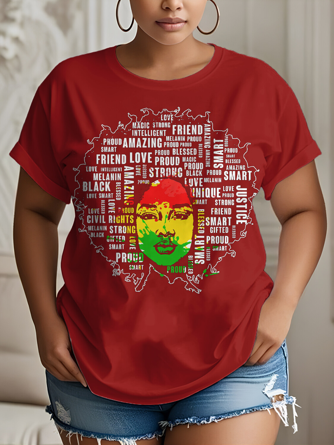 Women's Black History Educated Woman Print Cotton Casual T-Shirt-Styleame