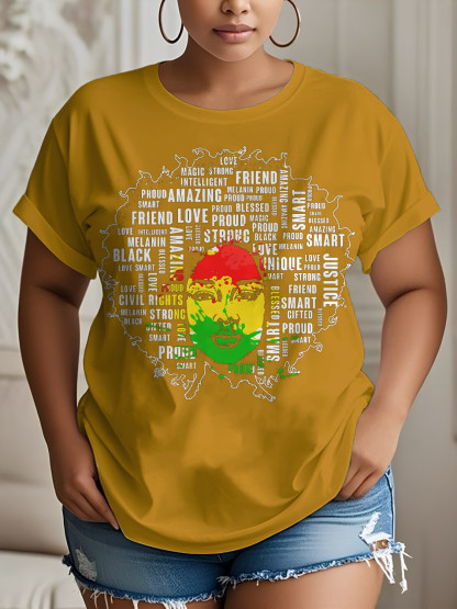 Women's Black History Educated Woman Print Cotton Casual T-Shirt-Styleame