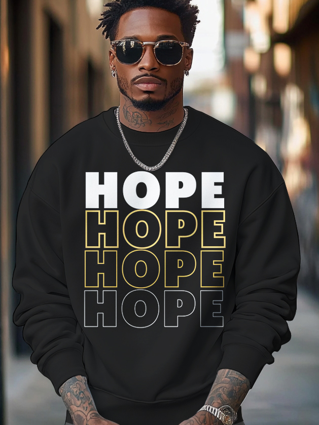 Men's Hope Art Print Cotton Casual Sweatshirt-Styleame