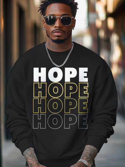 Men's Hope Art Print Cotton Casual Sweatshirt-Styleame