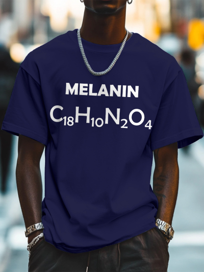 Men's Melanin Print Cotton Casual T-Shirt-Styleame