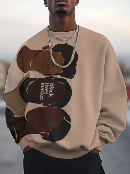 Men's Black Children Matter Black Lives Matter Black Futures Matter Print Casual Sweatshirt-Styleame
