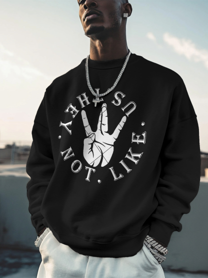Men's Hiphop They Not Like Us Print Cotton Casual Sweatshirt-Styleame