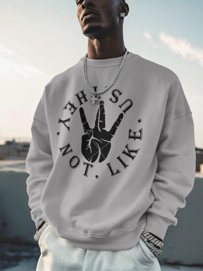 Men's Hiphop They Not Like Us Print Cotton Casual Sweatshirt-Styleame