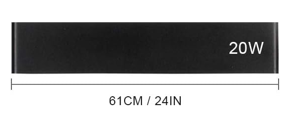24 inch LED Wall Sconce Lighting, 20W Black Vanity Lights for Bathroom Vanity, Matte Black Modern Warm White 2700-3200K