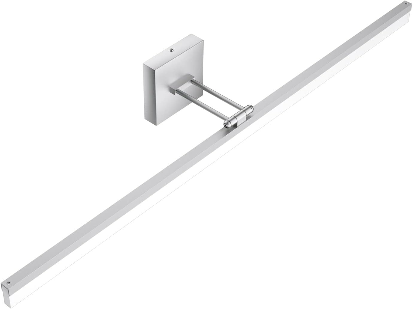 40" Silver Bathroom Vanity Light 24W Adjustable Silver Vanity Lighting Modern LED Bathroom Vanity Light Fixtures Over Mirror (6000K Cool White Light)