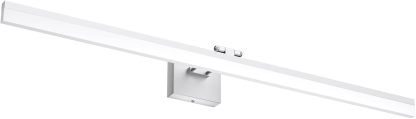 40" Silver Bathroom Vanity Light 24W Adjustable Silver Vanity Lighting Modern LED Bathroom Vanity Light Fixtures Over Mirror (6000K Cool White Light)