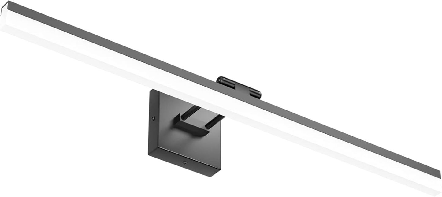 32" Matte Black Bathroom Vanity Light 18W Adjustable Vanity Light Modern LED Black Vanity Lighting Fixtures for Bathroom (6000K Cool White Light)