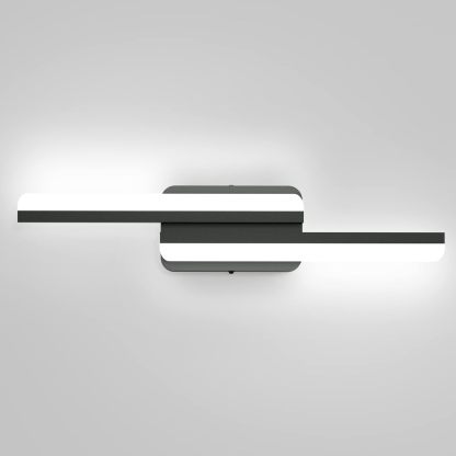 Modern LED Black Vanity Light 24inch 24W Frosted Aluminum LED Matte Black Vanity Light for Bathroom Lighting Fixtures White Light 6000K