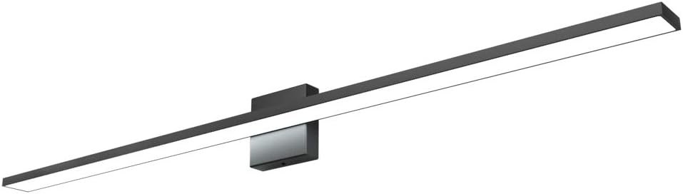 48inch Dimmable Modern LED Black Vanity Light 46W Frosted Aluminum for Bathroom Vanity Lighting Fixtures Cool White 6000K
