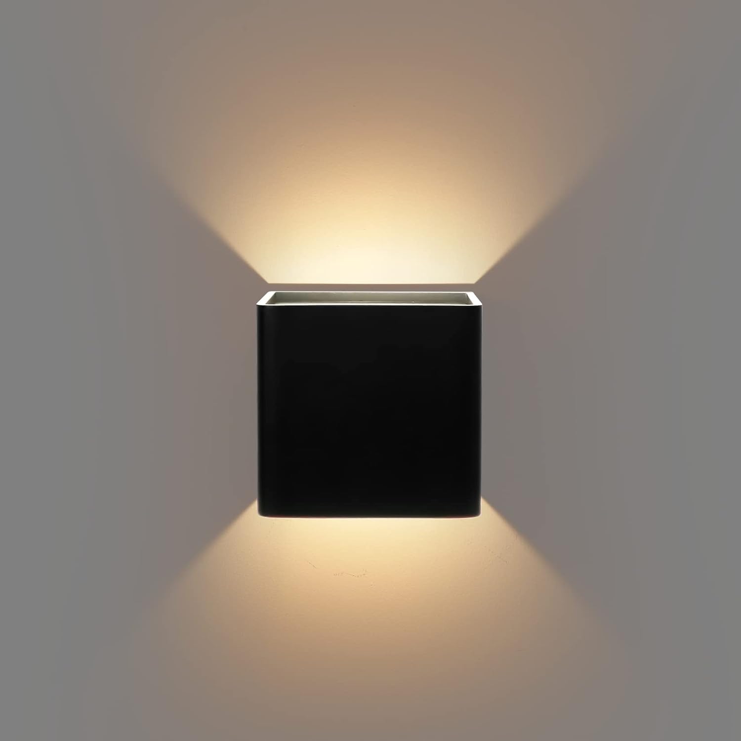 Black Modern LED Wall Sconce Lighting Fixtures Aluminum 10W Warm White 3000k Up and Down Indoor Lighting for Living Room Bedroom Hallway Not Dimmable