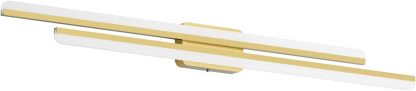 48" Gold Vanity Lights 48W Frosted Aluminum Modern LED Gold Bathroom Vanity Light Fixtures Over Long Mirror Modern Gold Bath Lighting 6000K White Light