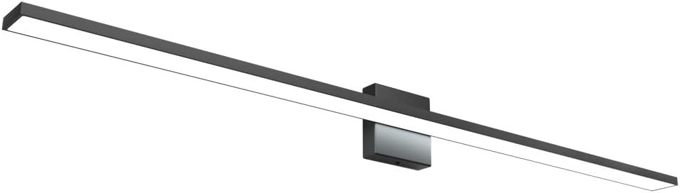 48inch Modern LED Black Vanity Light 46W Frosted Aluminum for Bathroom Vanity Lighting Fixtures Cool White 6000K