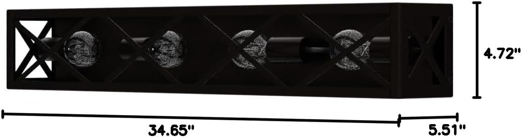 4-Light Industrial Vanity Lights, Bathroom Wall Mount Light Porch Wall Sconces Lamp, Vintage Brown Metal Farmhouse Wall Lighting Fixture