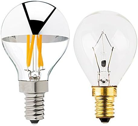 G45 Edison Style LED Bulb 4W - Silver Tipped LED Filament Light Bulb - 40 Watt Equivalent - E12 Candelabra Base Lamp - Warm White 2700K UL-Non Dimmable - 10Pack