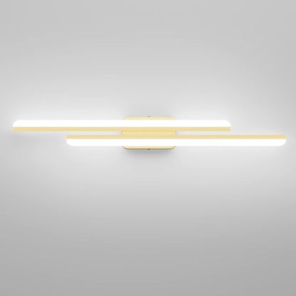 40" Modern LED Gold Vanity Lights 40W Frosted Aluminum Gold Bathroom Vanity Light Fixtures Over Long Mirror Modern Gold Bath Lighting 6000K White Light