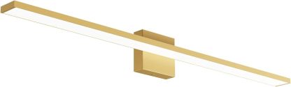 Modern LED Gold Vanity Light for Bathroom 40inch 38W Frosted Aluminum Gold Bathroom Wall Lighting Fixtures Over Mirror White Light 6000K