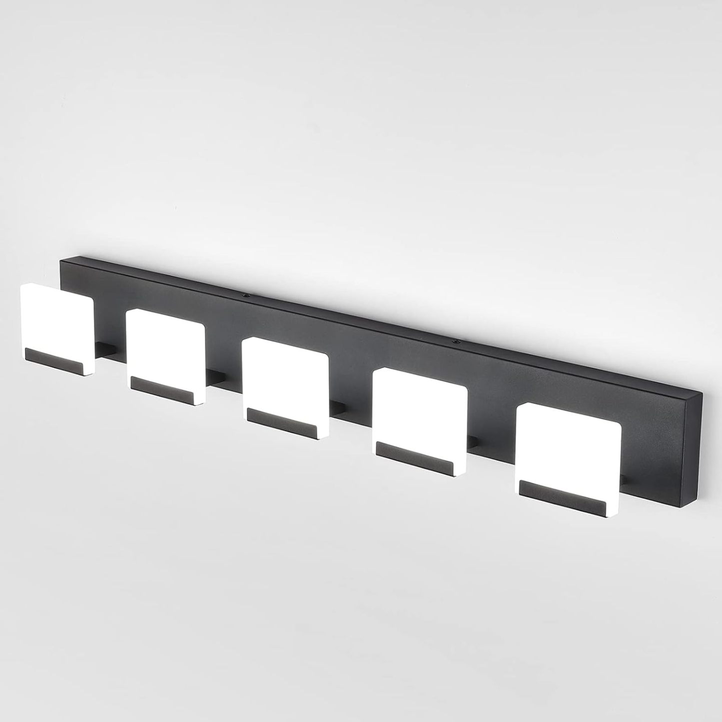 LED Modern Bathroom Vanity Light 5 Light Acrylic Matte Black Modern Bathroom Vanity Lighting Fixtures Black Vanity Light for Bathroom