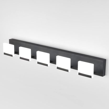 LED Modern Bathroom Vanity Light 5 Light Acrylic Matte Black Modern Bathroom Vanity Lighting Fixtures Black Vanity Light for Bathroom