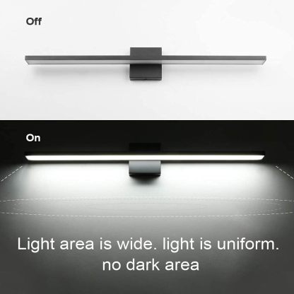 31.5in/28W Dimmable Modern Matte Black Vanity Light Color Temperature Adjustable LED Black Bathroom Vanity Lighting Fixture