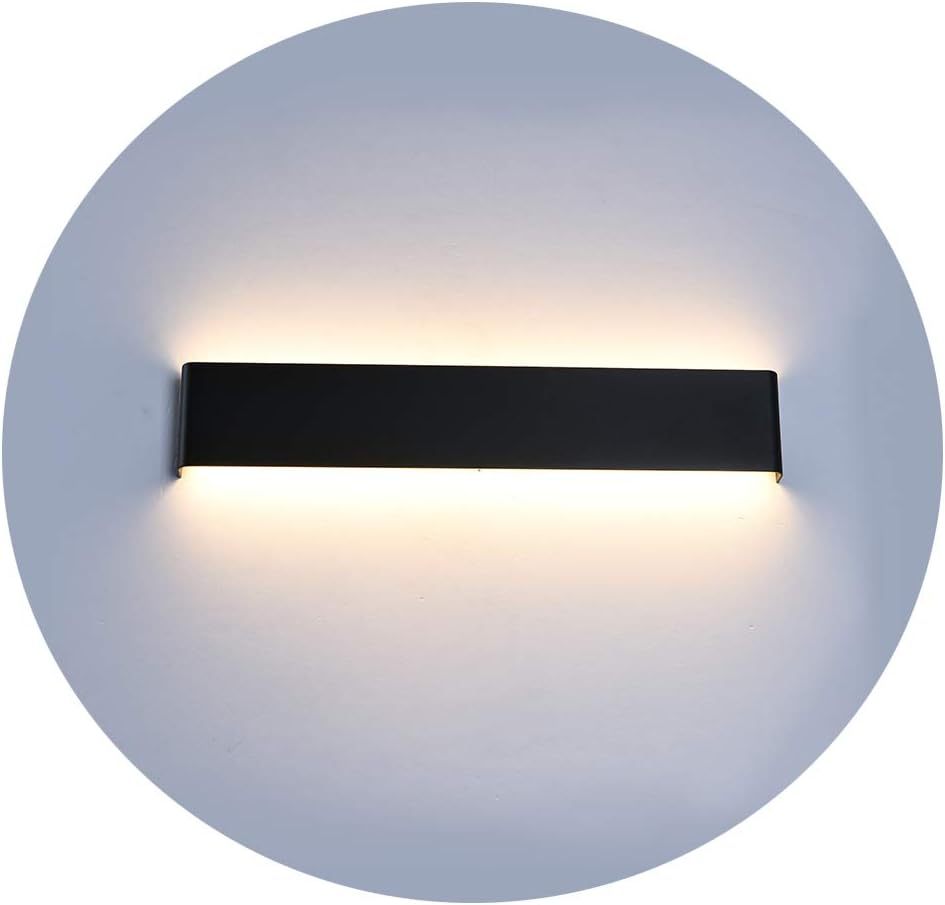 24 inch LED Wall Sconce Lighting, 20W Black Vanity Lights for Bathroom Vanity, Matte Black Modern Warm White 2700-3200K