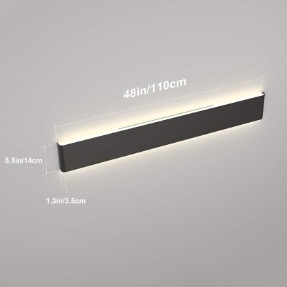 LED Modern Bathroom Vanity Light 43.3"/35W Up and Down Matte Black LED Vanity Light for Bathroom Wall Light Fixtures