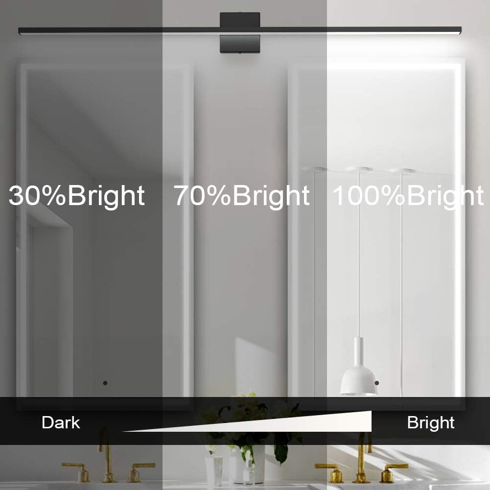 48inch Dimmable Modern LED Black Vanity Light 46W Frosted Aluminum for Bathroom Vanity Lighting Fixtures Cool White 6000K