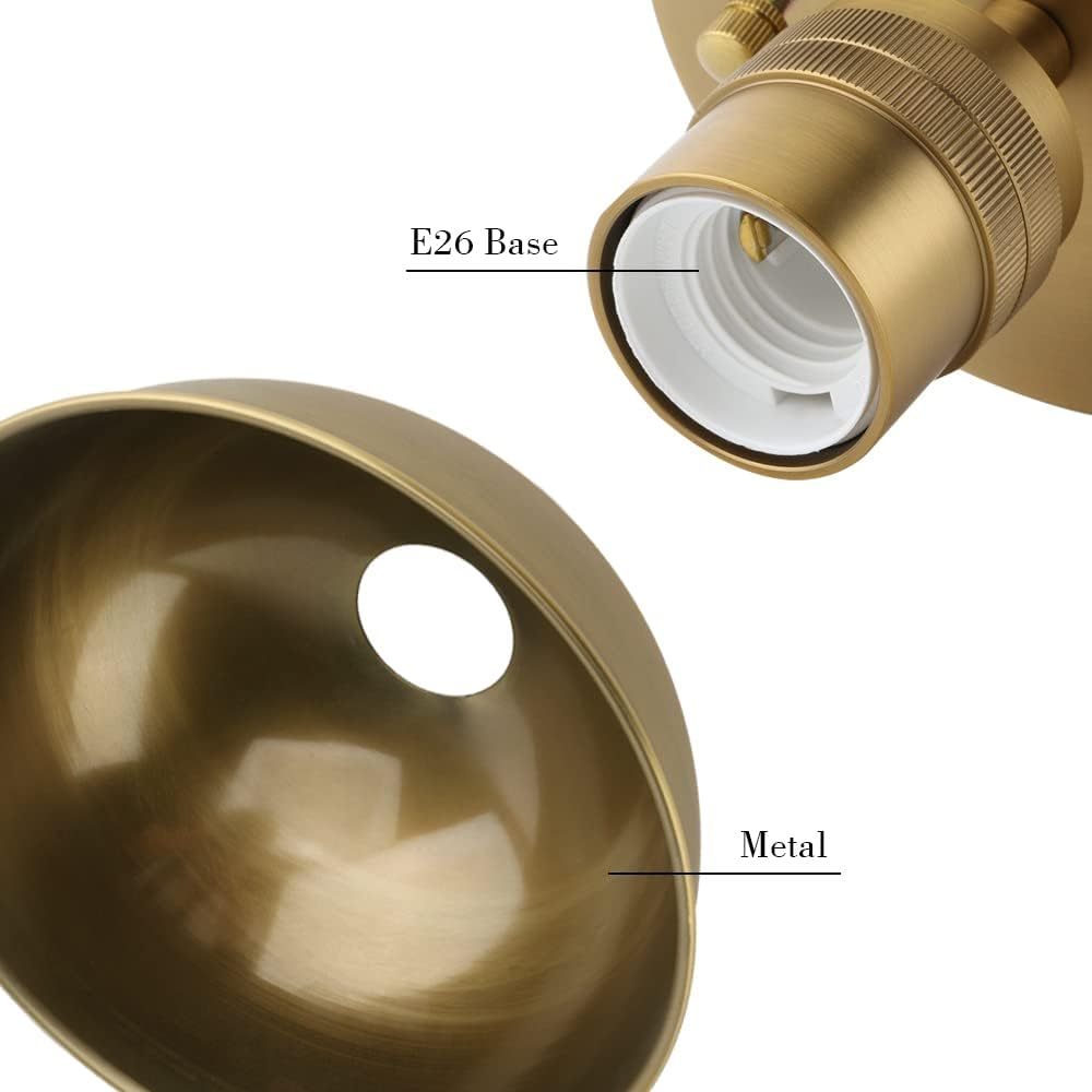 Semi Flush Mount Indoor Ceiling Pendant Light, 1-Light Vintage Industrial Modern Metal Edison Chandelier Lamp Fixture Lighting, 8.1" Bowl Metal Shade Kitchen Bedroom Island Hallway(Antique)