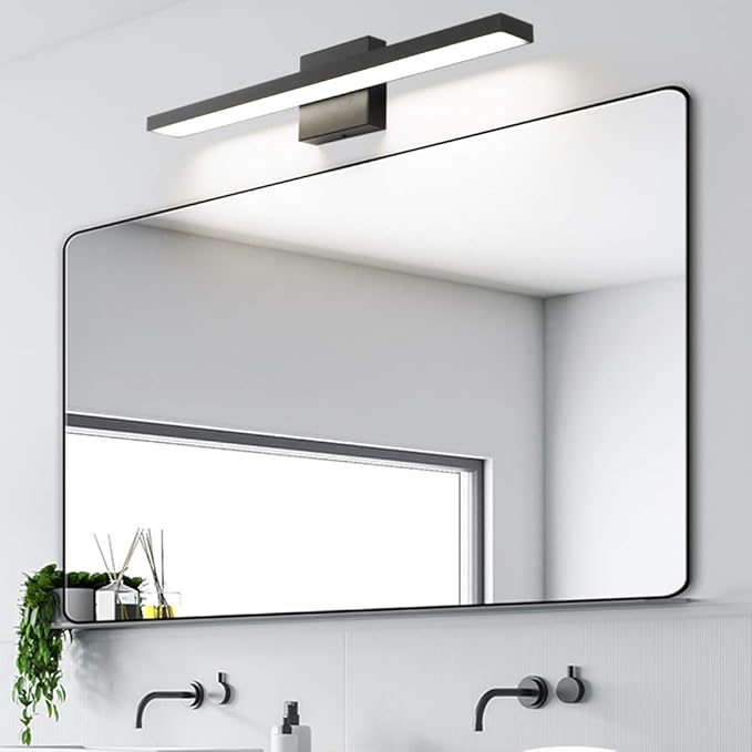 24 inch Modern LED Black Vanity Light 20W Frosted Aluminum for Bathroom Vanity Lighting Fixtures Natural White 4500K