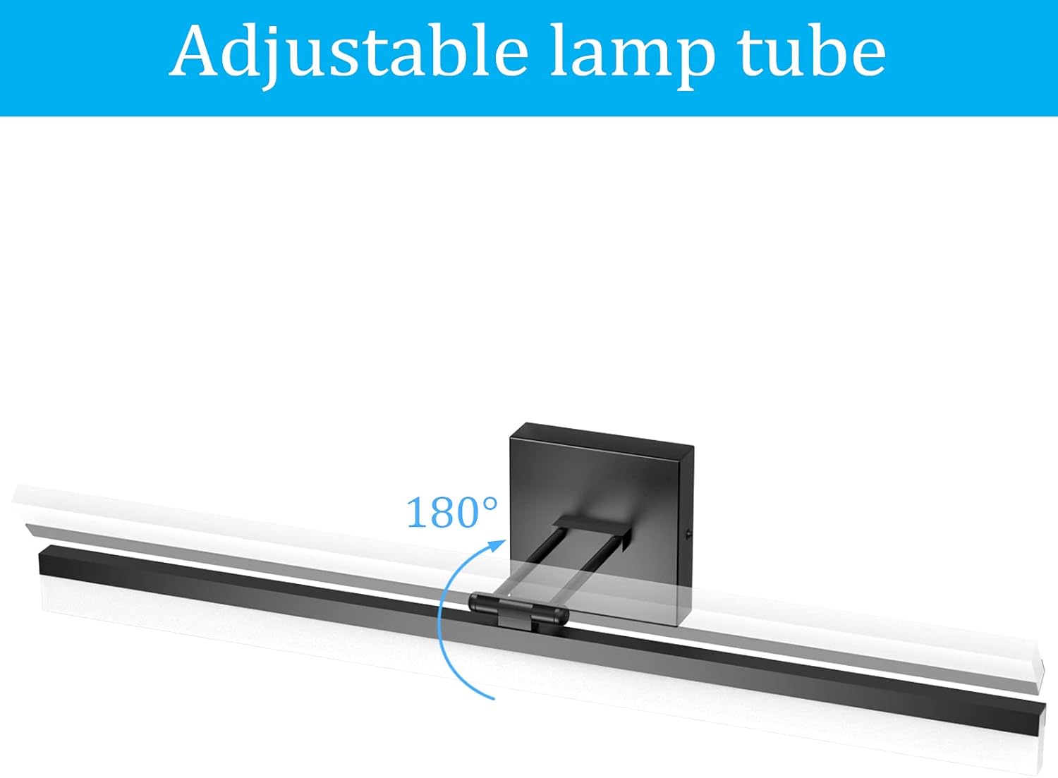 32" Matte Black Bathroom Vanity Light 18W Adjustable Vanity Light Modern LED Black Vanity Lighting Fixtures for Bathroom (6000K Cool White Light)